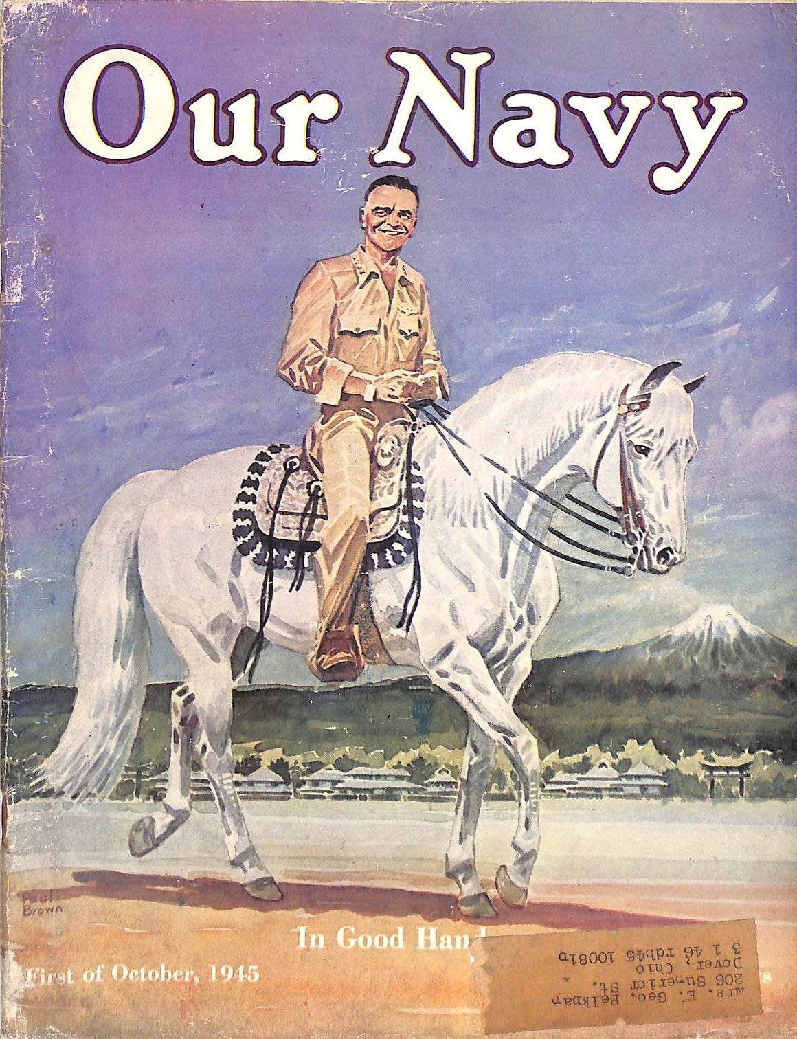 Our Navy In Good Hands First of October, 1945 w/ Paul Brown Cover