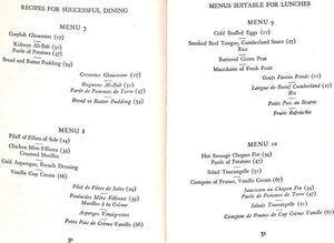 "Elsie De Wolfe's Recipes For Successful Dining" 1947 Wolfe, Elsie de (SIGNED)