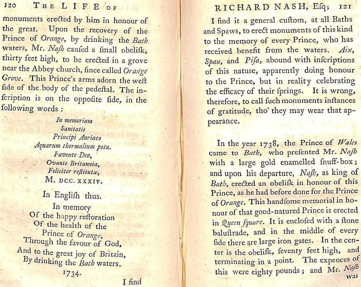 "The Life Of Richard Nash, Of Bath" 1762 NASH, Richard