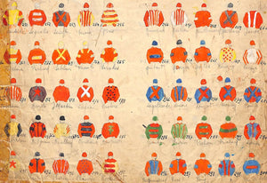 "The French Jockey Club c1930s Watercolours Of (200) Famous Owners' Racing Silks" (SOLD)