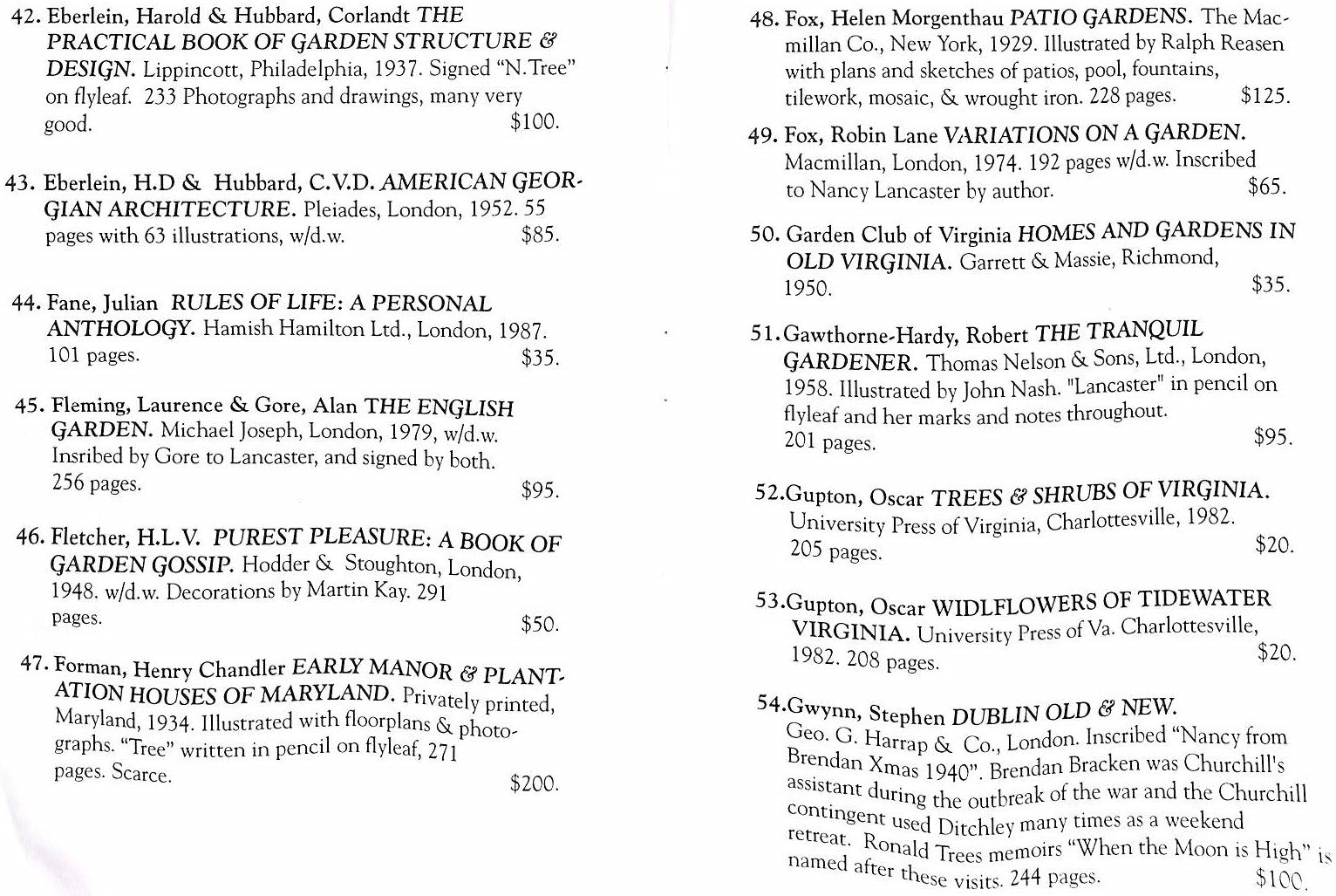 "Books from the Library of Nancy Lancaster" Kinsey Marable & Co (SOLD)