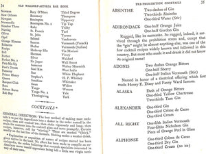 "The Old Waldorf-Astoria Bar Book" CROCKETT, Albert Stevens (SOLD)