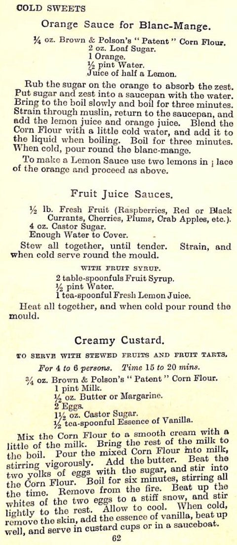 "Light Fare Recipes For Corn Flour And "Raisley" Cookery" 1929 Brown & Polson (Firm)