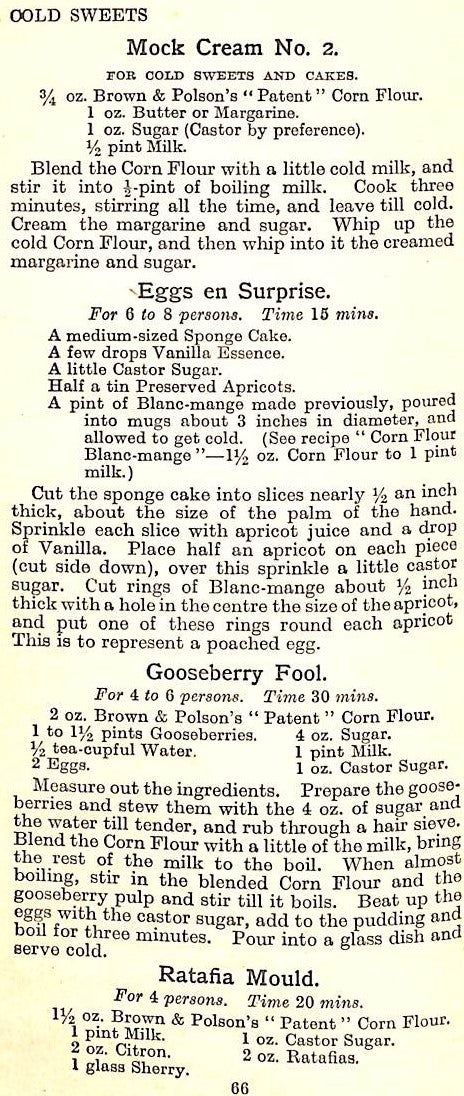 "Light Fare Recipes For Corn Flour And "Raisley" Cookery" 1929 Brown & Polson (Firm)