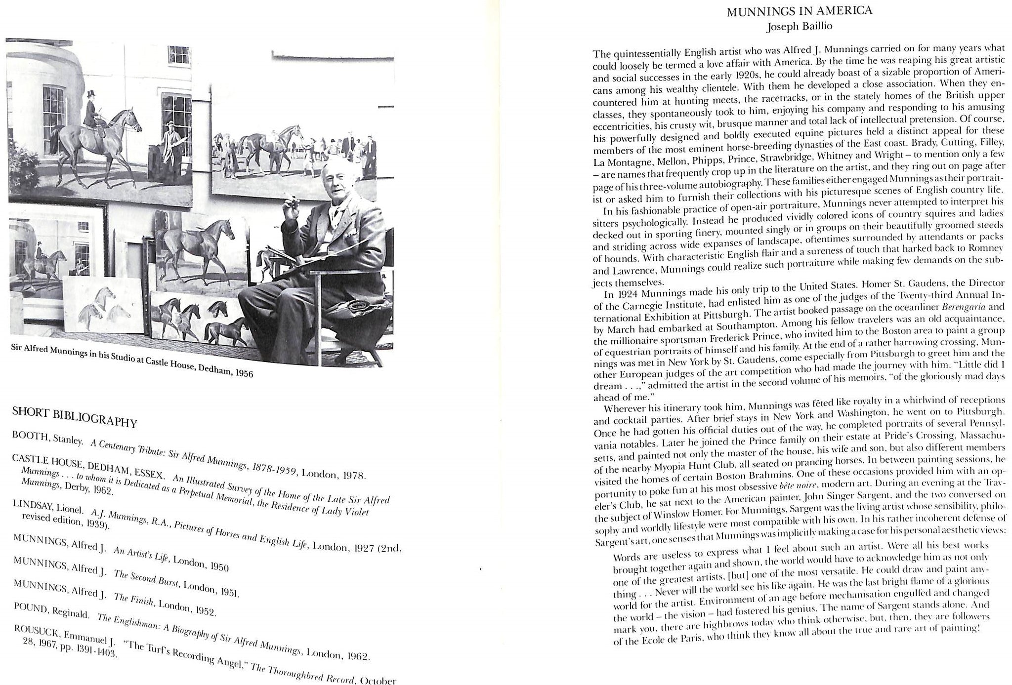 "Alfred J. Munnings: Images of the Turf and Field"