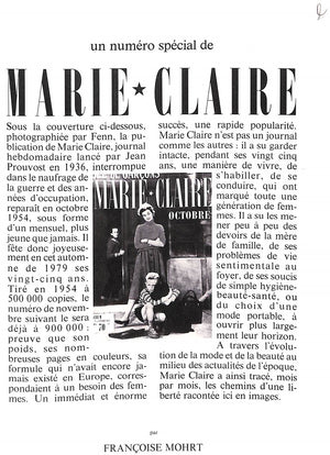 "Marie Claire" MOHRT, Francoise