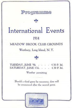 "International Polo Events England v America 1914 Official Programme"