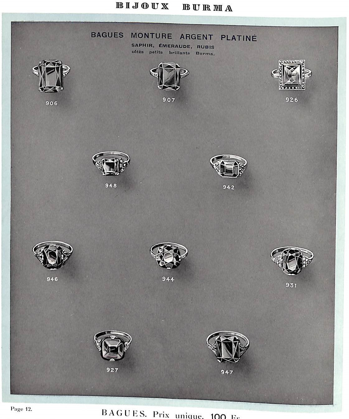 "Bijoux Burma" c1930s