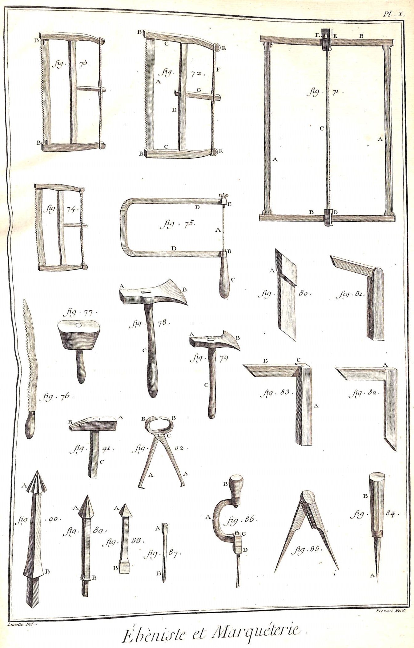 "Recueil de Planches sur Les Sciences Ebenisterie Marqueterie" 1765 BRIASSON, David