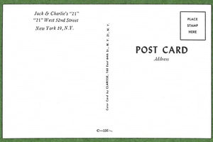 Jack & Charlie's "21" Club New York Jockey c1950s Post Card