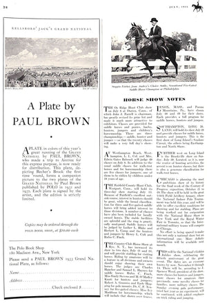 "Polo: The Magazine for Horsemen" July 1933