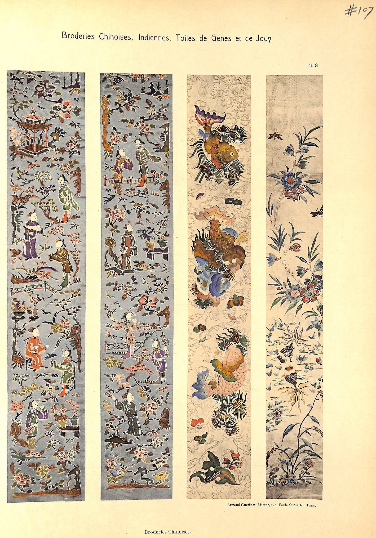 "Documents Decoratifs Boderies Chinoises, Indiennes, Perse" GUERINET, Armand [Editeur]