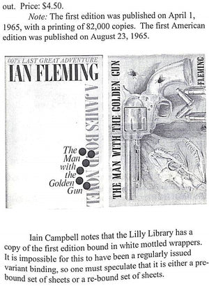 "Ian Fleming's James Bond: A Descriptive Bibliography and Price Guide" 1999 PENZLER, Otto