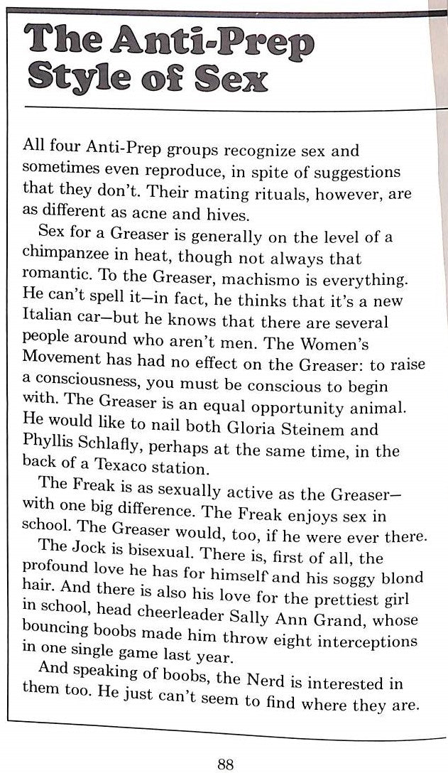 "The I-Hate-Preppies-Handbook: A Guide To The Worst Of Us" 1981 SCHOENSTEIN, Ralph