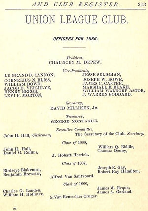 "Society-List & Club Register For The Season Of 1886-7"