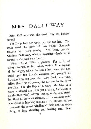 "Mrs. Dalloway" 1948 WOOLF, Virginia (SOLD)