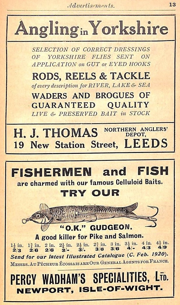 "The Angler's Diary And Tourist Fisherman's Gazetteer" 1921 SHERINGHAM, H.T.