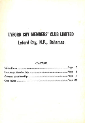 "Lyford Cay Members' Club Limited 1975" (SOLD)