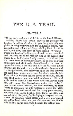 "The U.P. Trail" 1918 GREY, Zane