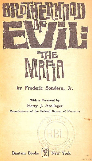 "Brotherhood Of Evil: The Mafia" 1960 SONDERN, Frederic Jr.
