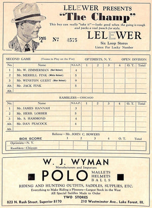 "National Indoor Polo Tournament Official Souvenir Program Chicago" 1938