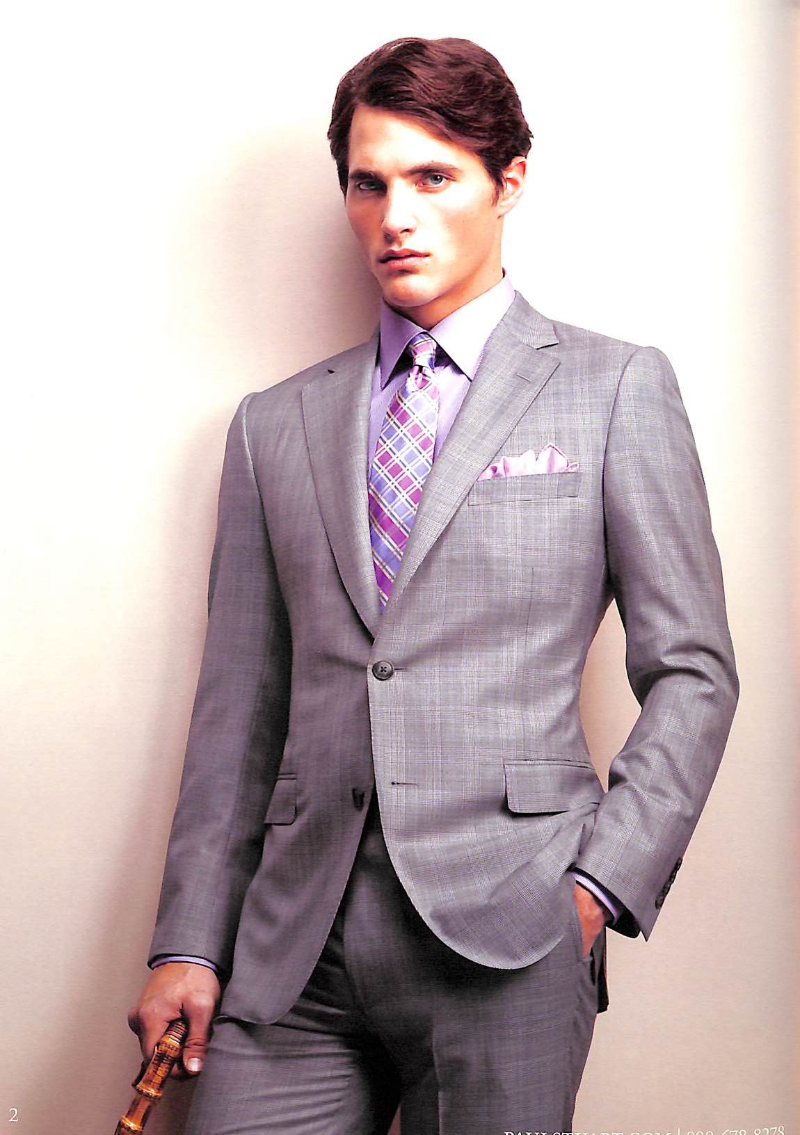 Grey pinstripe suit with purple shirt, tie and hanky. | Grey pinstripe suit,  Light purple shirt, Purple shirt
