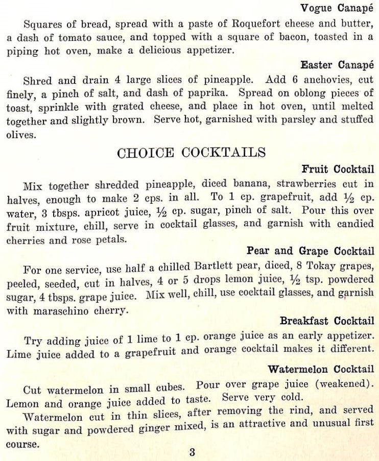 "For The Discriminating Hostess A Collection of Distinctive and Unusual Recipes" 1925 CARON, Emma C.