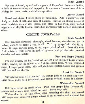 "For The Discriminating Hostess A Collection of Distinctive and Unusual Recipes" 1925 CARON, Emma C.