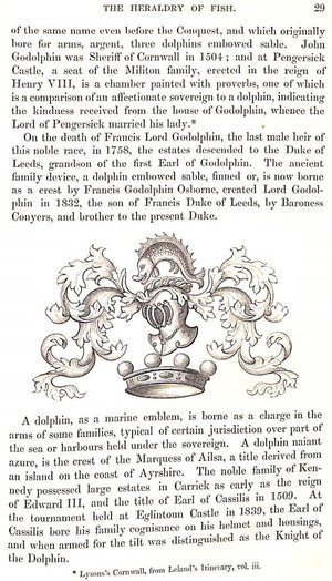 "Heraldry Of Fish: Notices Of The Principal Families Bearing Fish In Their Arms" 1842 MOULE, Thomas