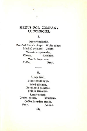 "Catering For Two: Comfort And Economy For Small Households" 1898 JAMES, Alice L.