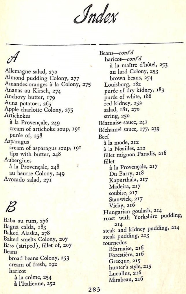 "The Colony: Portrait Of A Restaurant- And Its Famous Recipes" 1945 BRODY, Iles