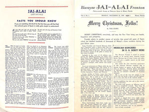 "Biscayne Jai-Alai: Say Hi-Li Fronton: Season of 1939-40" 1939