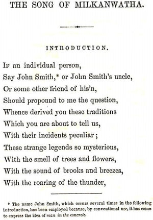 "The Song Of Milkanwatha" 1856 HENDERSON, Marc Antony