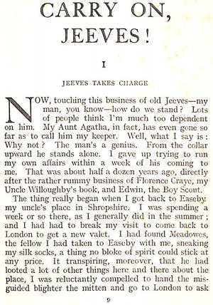 "Carry On, Jeeves!" 1925 WODEHOUSE, P.G.