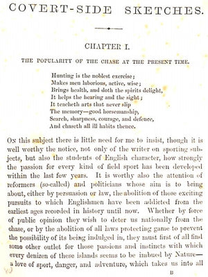 "Covert-Side Sketches; Or, Thoughts On Hunting" 1878 FITT, J. Nevill