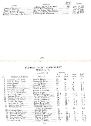 "Boston Yacht Club 1962"
