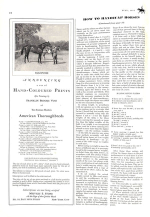 "Polo Magazine July, 1934" VISCHER, Peter [editor]