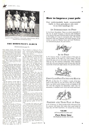 "Polo Magazine February, 1934" VISCHER, Peter [editor]