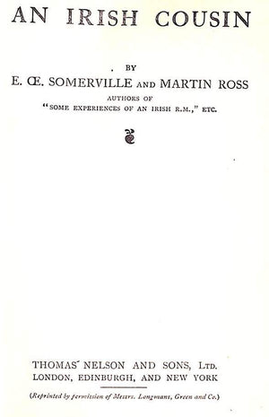 "Some Irish Yesterdays, The Silver Fox, Mount Music Etc 9 Volume Set" 1916 SOMERVILLE, E. OE. and ROSS, Martin