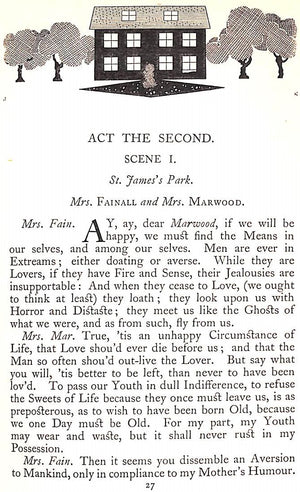 "The Way Of The World And Love For Love" 1929 CONGREVE, William