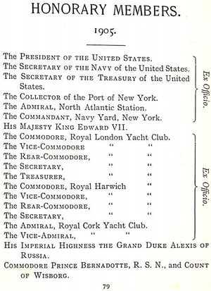 "New York Yacht Club 1905"