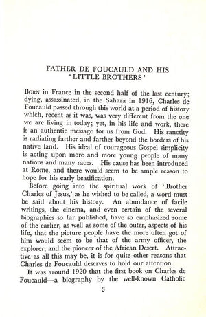 "Seeds Of The Desert: The Legacy Of Charles De Foucauld" 1955 VOILLAUME, R.
