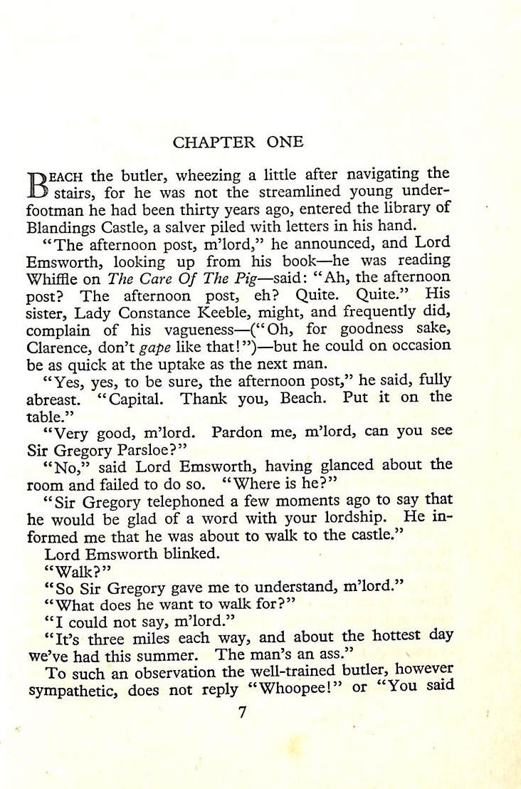 "Pigs Have Wings" 1952 WODEHOUSE, P.G. (SOLD)