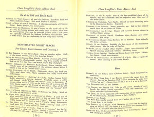 "Clara Laughlin's Paris Address Book" 1931 LAUGHLIN Clara E.