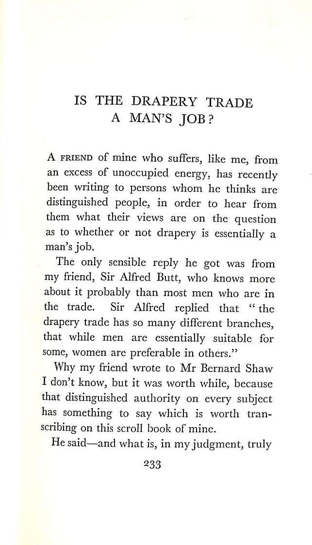 "Hades! The Ladies! Being Extracts From The Diary Of A Draper" 1933 DARLING, William Young