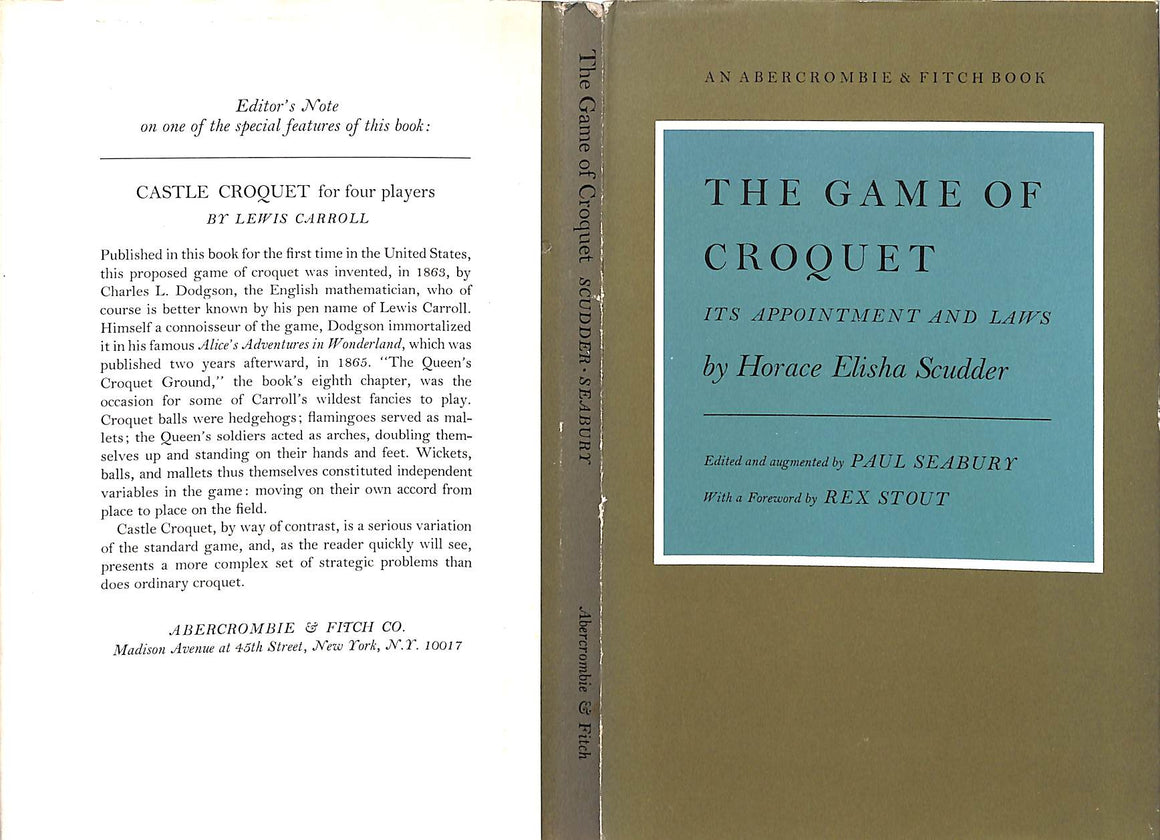 "The Game Of Croquet: Its Appointment And Laws" 1968 SCUDDER, Horace Elisha
