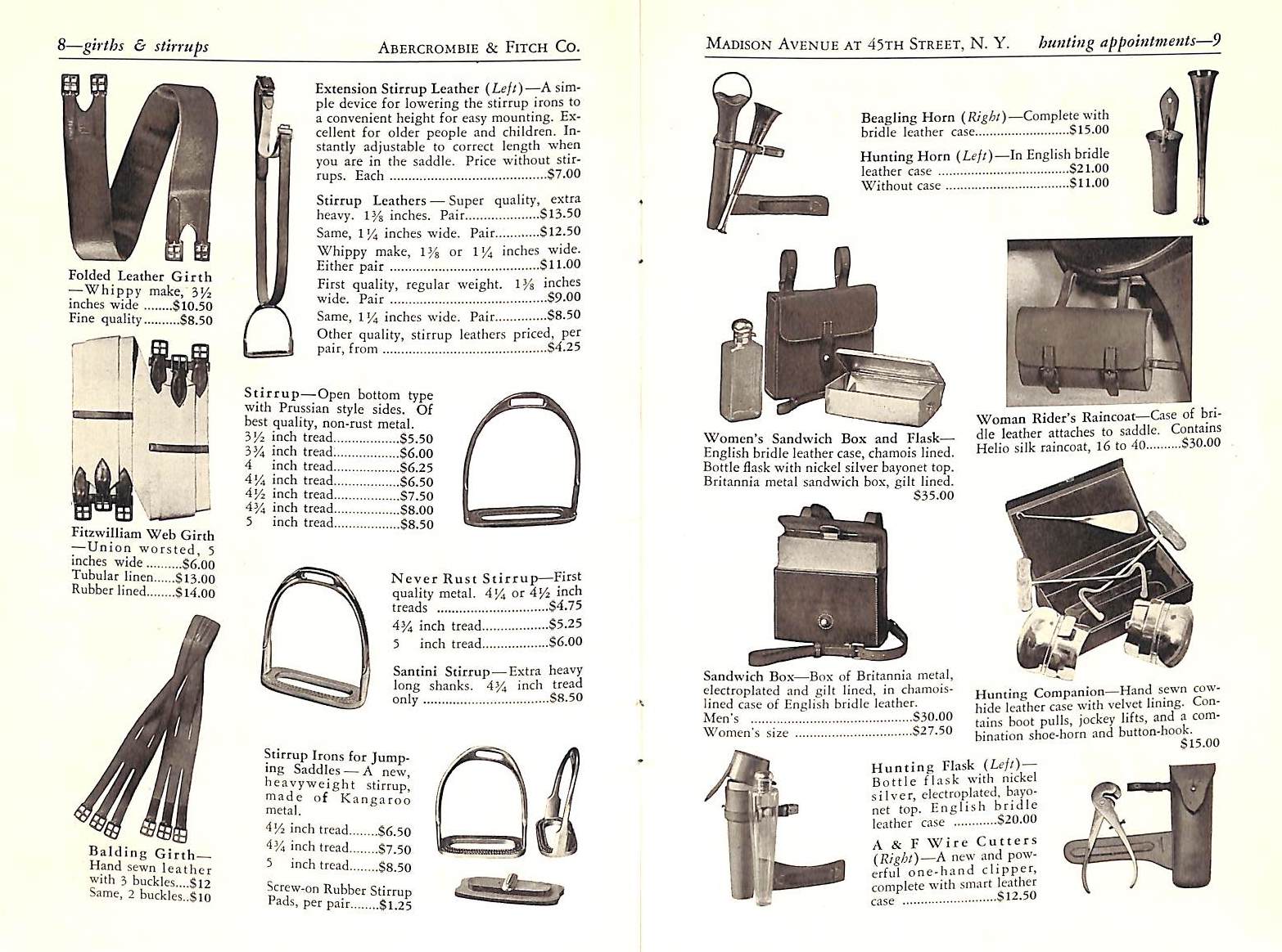 "Riding Polo & Saddlery Abercrombie & Fitch Catalog" 1940