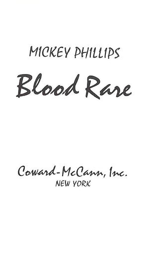 "Blood Rare" 1963 PHILLIPS, Mickey