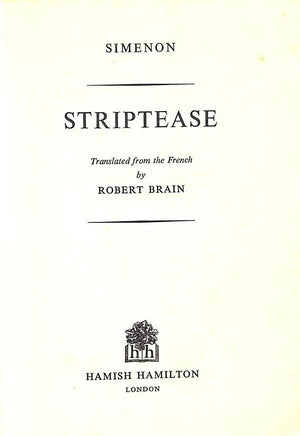 "Striptease" 1958 SIMENON, Georges