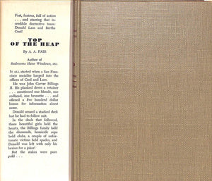"Top Of The Heap" 1952 FAIR, A. A. (GARDNER, Erle Stanley)